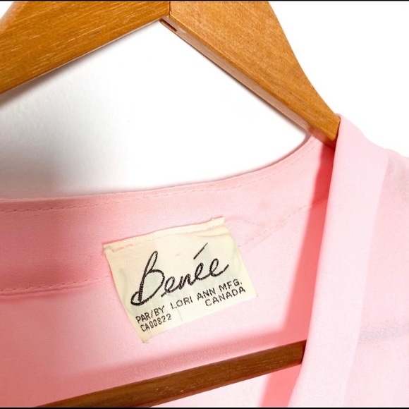 Vintage Women’s Midi Dress Pink Long Sleeve Pink - Picture 5 of 6